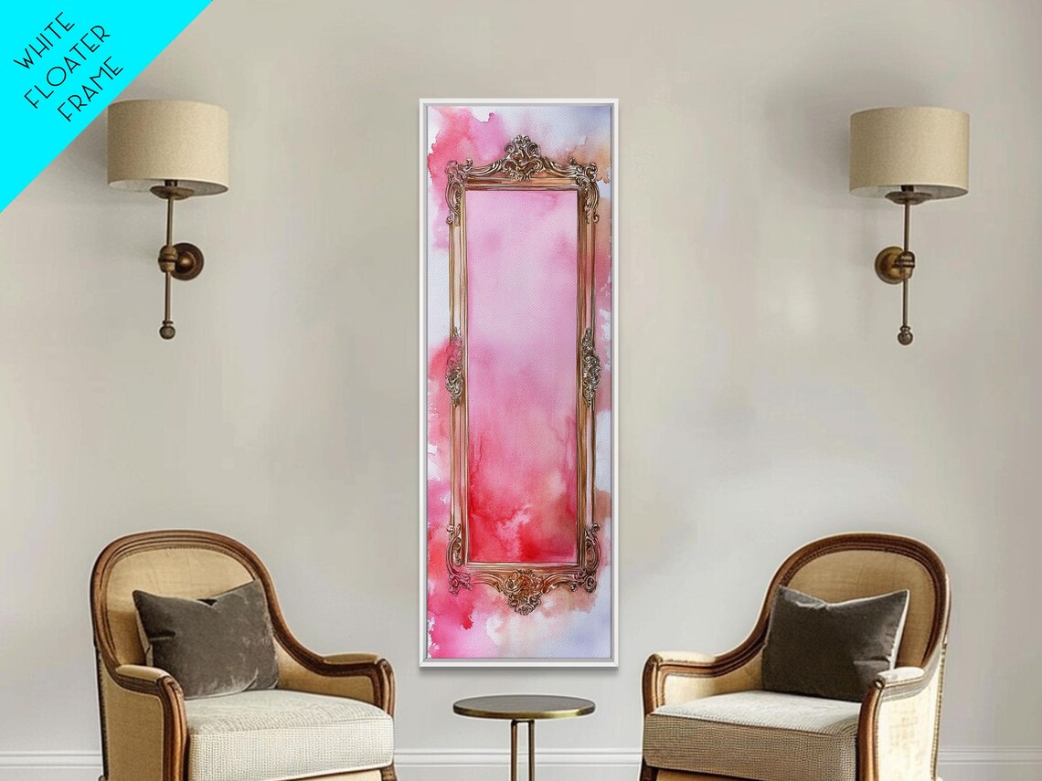 Gold Ornate Frame Pink Watercolor Classic Elegant Wall Art Poster - Image 6