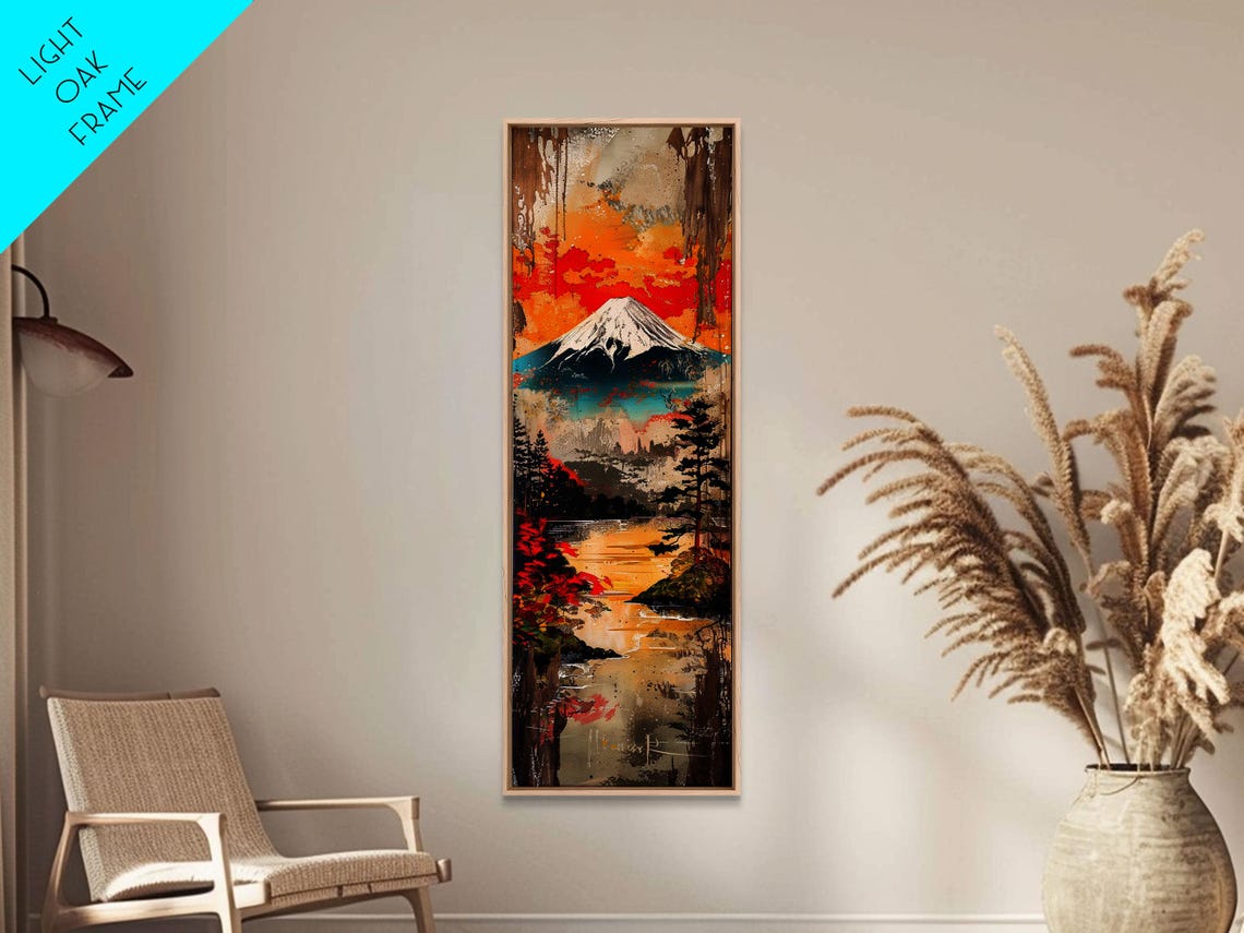 Mount Fuji Snow Capped Autumn Foliage Lake Reflection Japan Poster - Image 6
