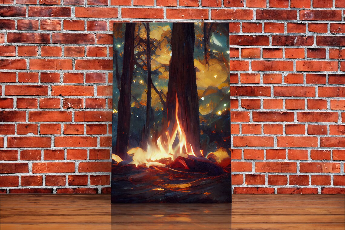 Abstract Campfire Art Print, Living Room Wall Art - Image 2