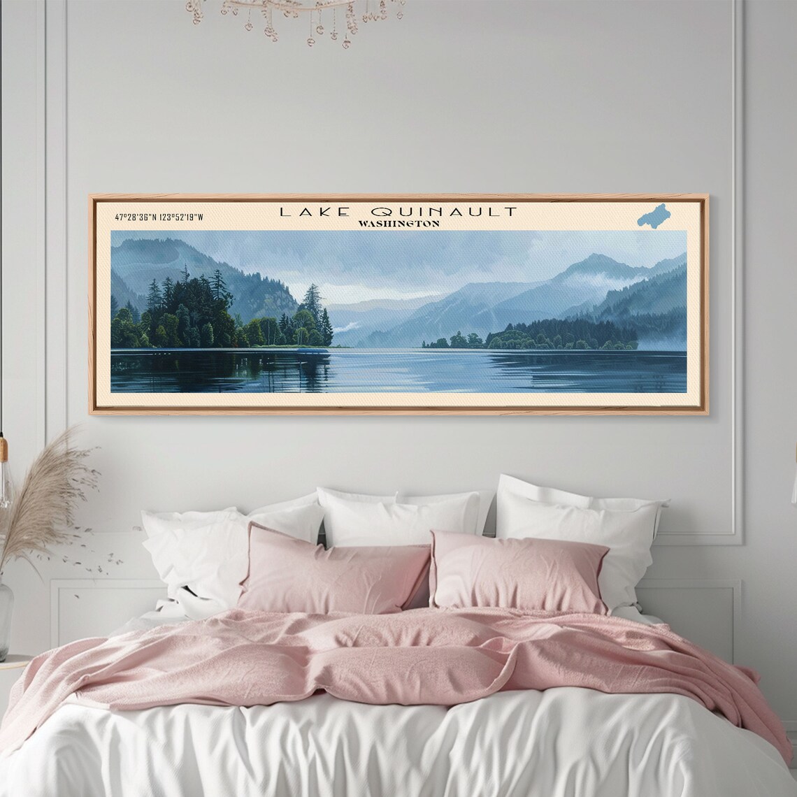 Lake Quinault Washington Travel Poster, Rustic Landscape - Image 3