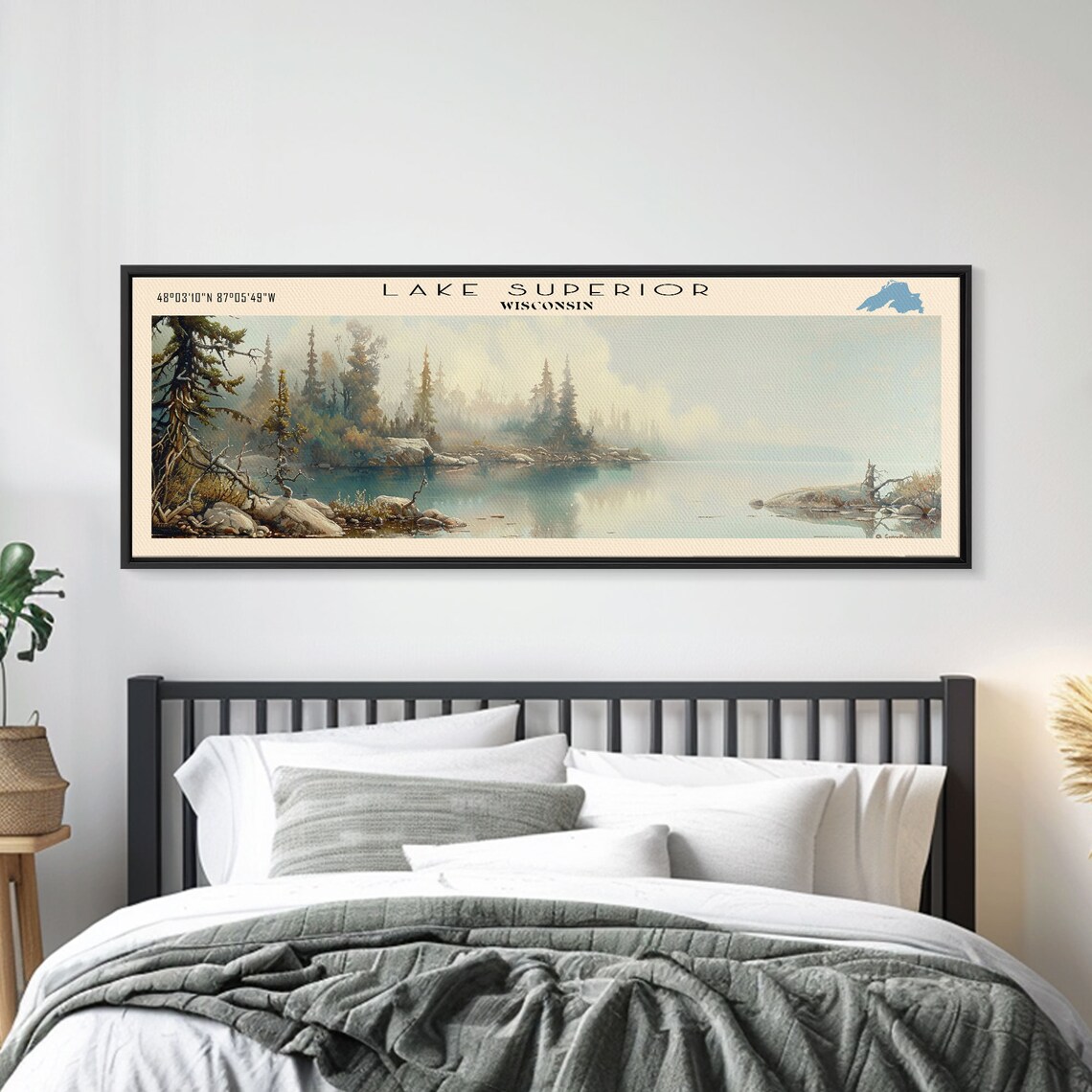 Lake Superior Travel Poster, Modern Landscape Art - Image 5