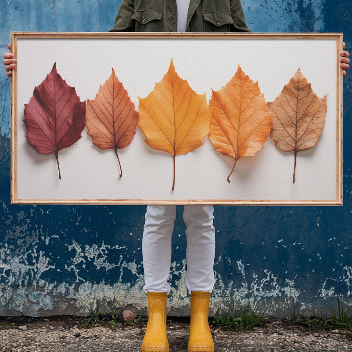 Autumn Leaf Color Gradient Study Crimson To Amber Botanical Art Poster - Image 6