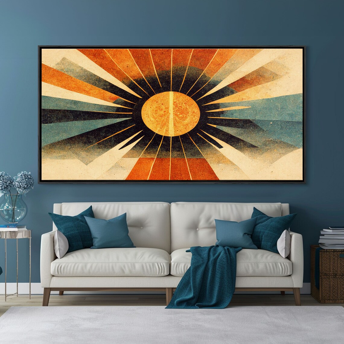 Abstract Midcentury Modern Sunburst Art Print