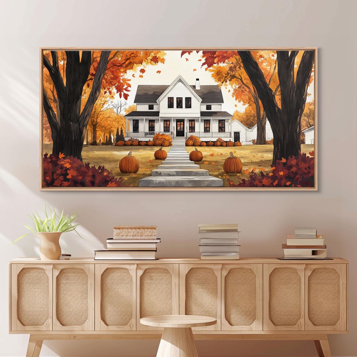 Fall Farmhouse Pumpkin Decor Autumn Country Home Seasonal Wall Art Poster