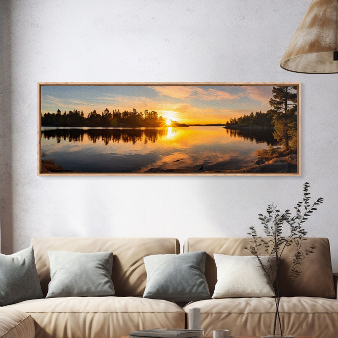 Voyageurs National Park Sunset Lake Sunburst Reflection Panoramic Poster - Image 3