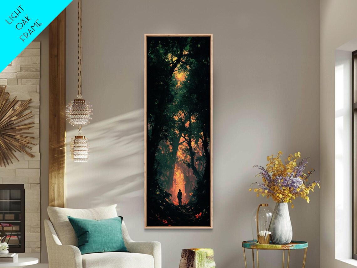 Forest At Dusk Painting, Rustic Christmas Art Print - Image 5