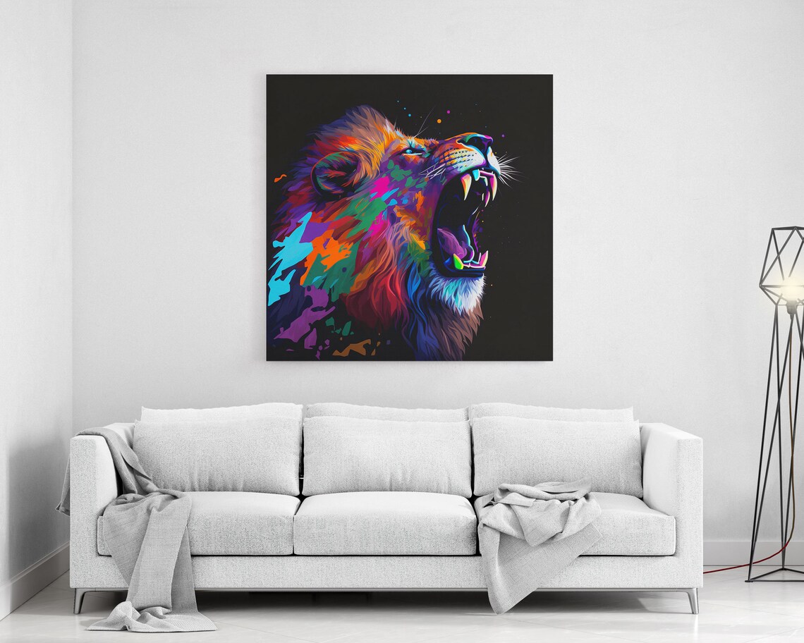 Pop Art Lion Roar, Psychedelic Lion Art Print - Image 6