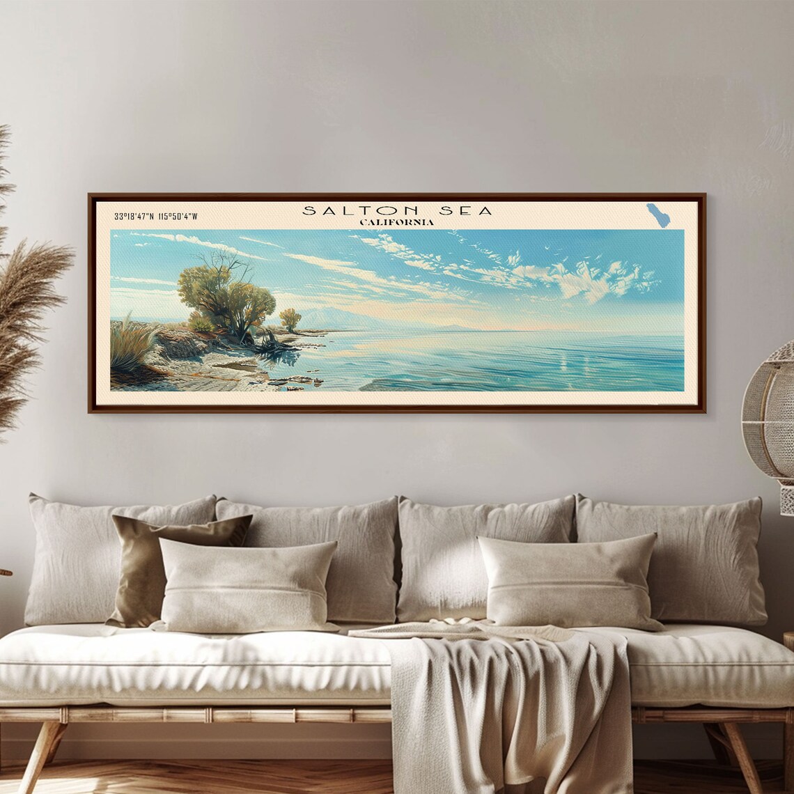 Salton Sea California Turquoise Desert Sea Bright Sky Travel Poster - Image 2