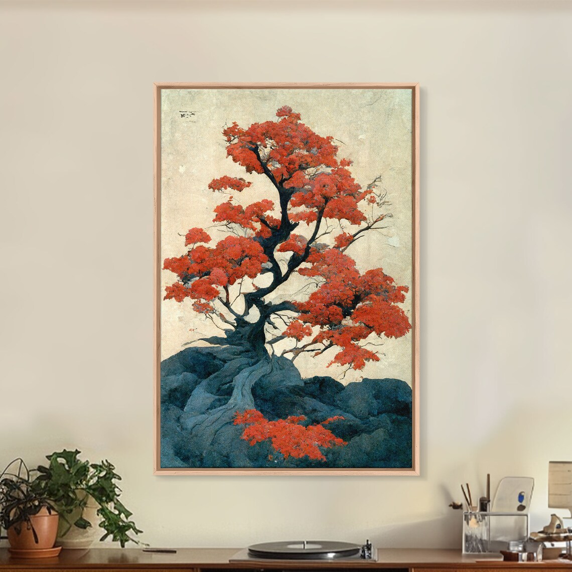 Japanese Maple Tree Vintage Woodblock Wall Art Print - Image 5