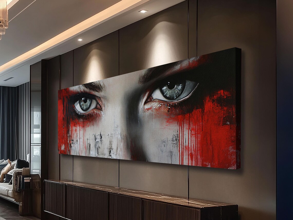 Moody Abstract Print Framed Dark Romance Painting Wall Art Unique Portrait Artwork Gift Idea Modern Home Decor Accent - Image 3