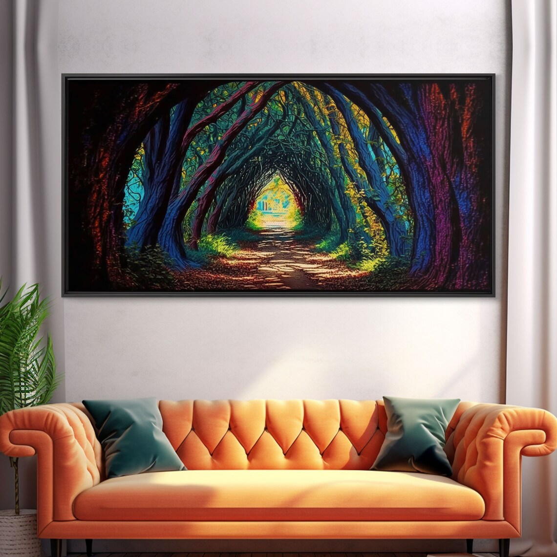 The Path Through The Trees Fantasy Art Framed Print Rpg Concept Art Magical Glowing Forest - Image 5