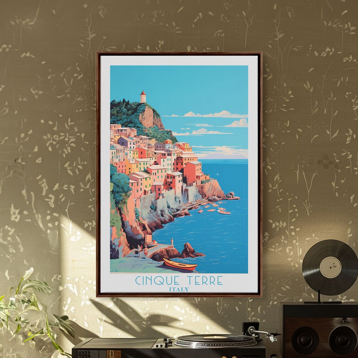 Cinque Terre Italy Colorful Cliff Village Harbor Boats Travel Poster - Image 6