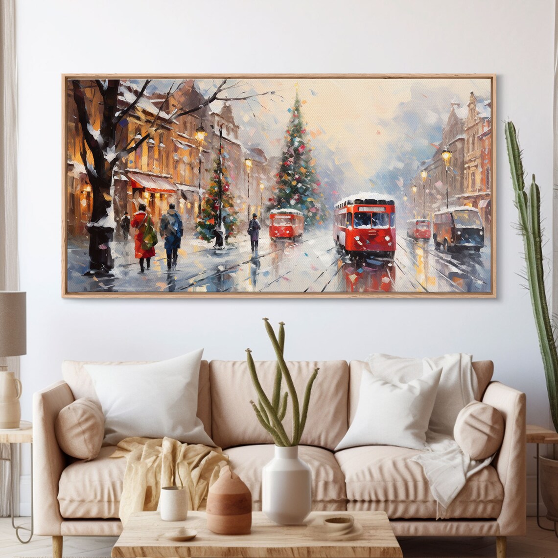 Vintage Christmas Winter Wonderland Art Print, Farmhouse - Image 3