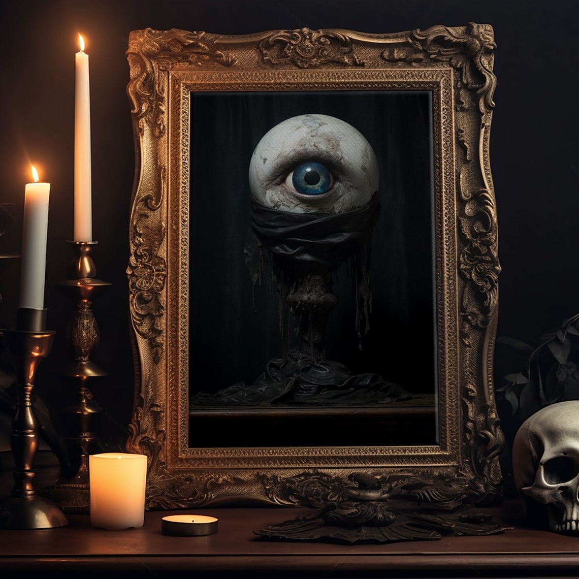 Giant Eyeball Cosmic Horror Dark Victorian Gothic Occult Art Poster