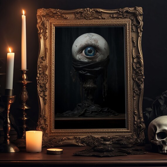 Giant Eyeball Cosmic Horror Dark Victorian Gothic Occult Art Poster