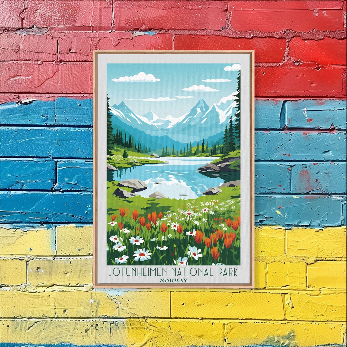 Jotunheimen National Park Norway Alpine Lake Wildflowers Travel Poster - Image 6
