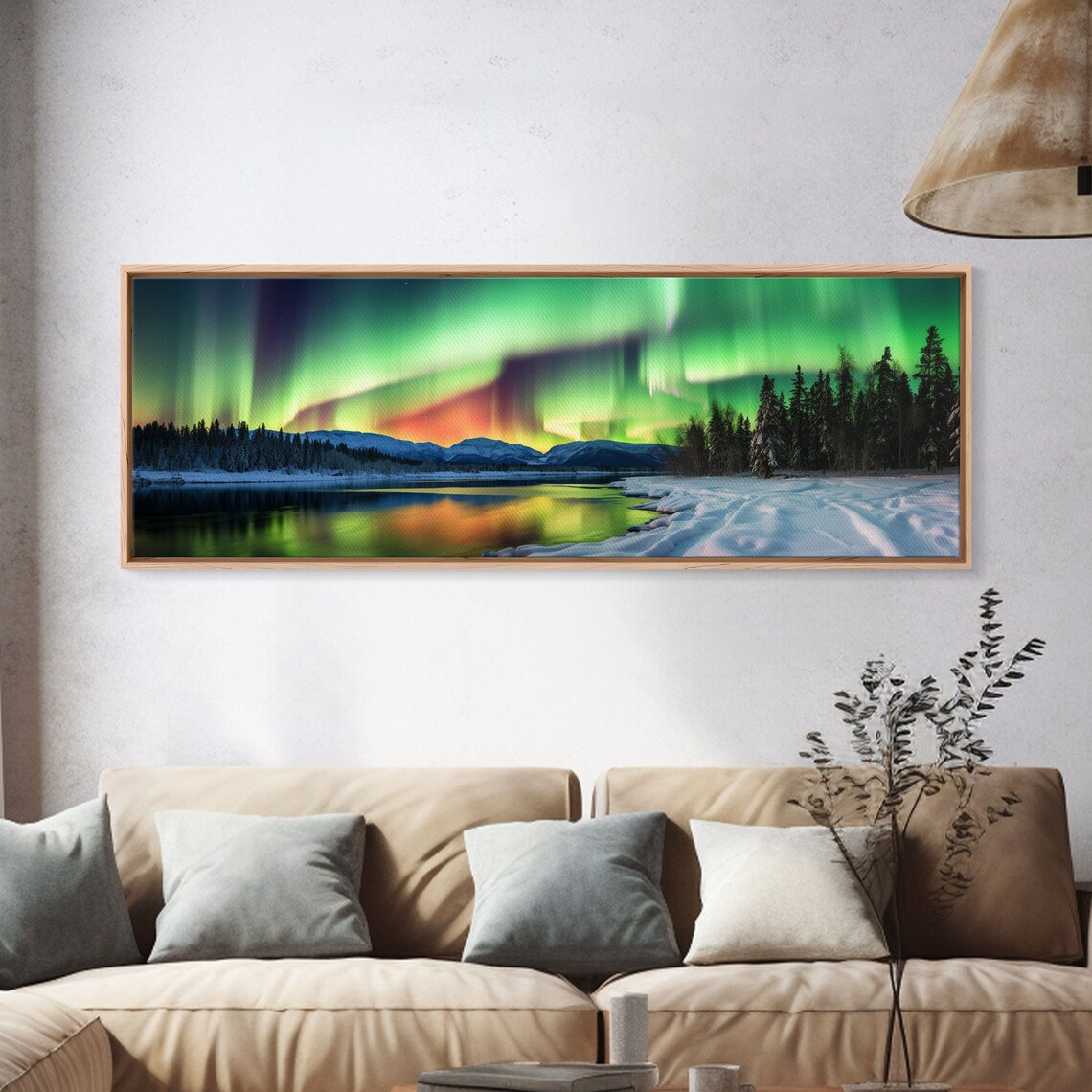 Aurora Borealis Northern Lights Art Print, Winter Landscape - Image 4