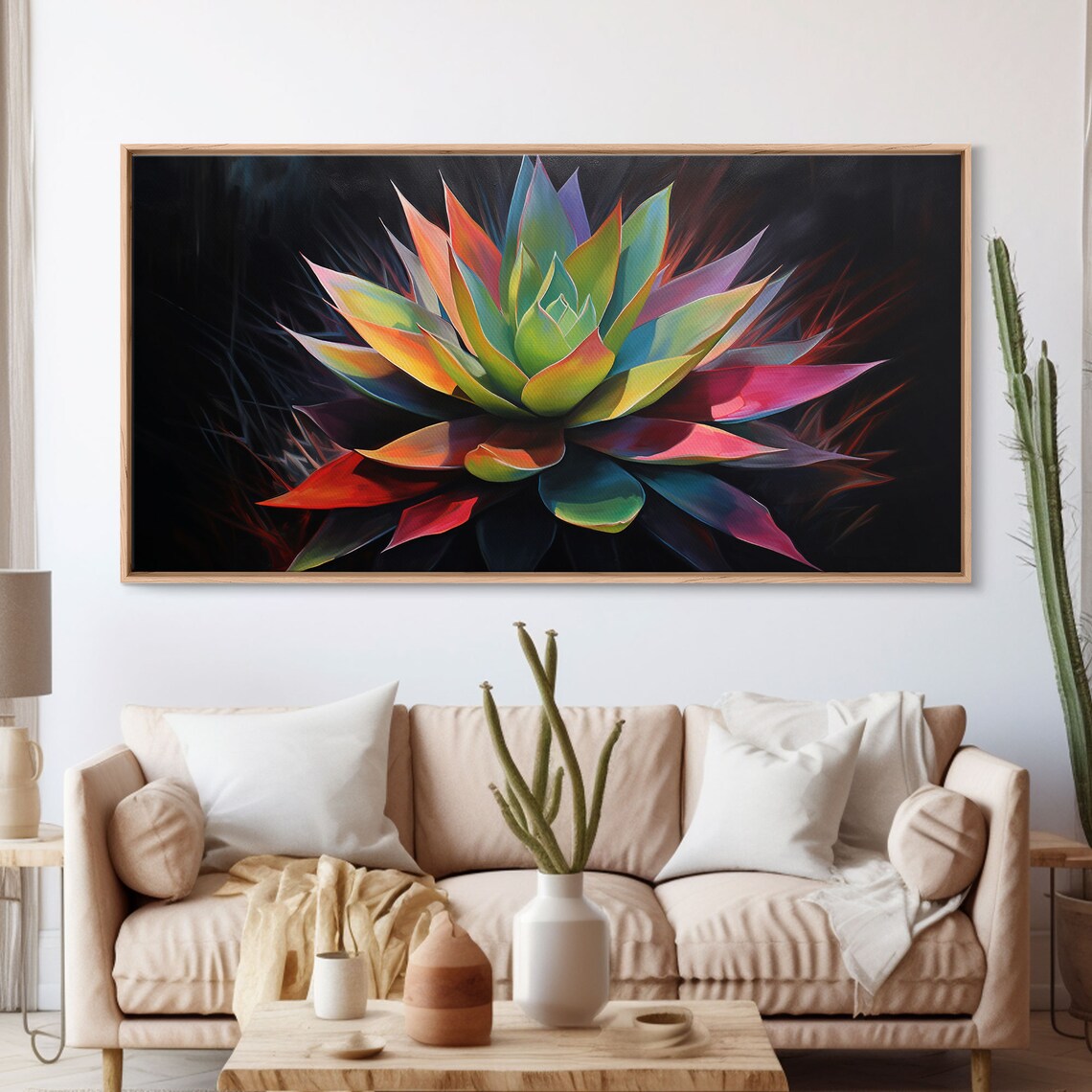 Rainbow Agave Southwest Art Print, Southwestern Decor - Image 3