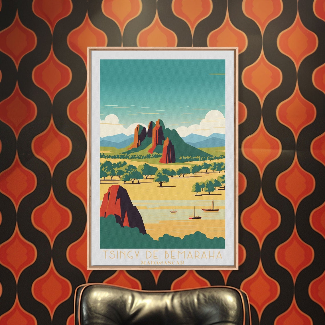 Tsingy de Bemaraha Madagascar Red Rock Pinnacles Bay View Poster - Image 6