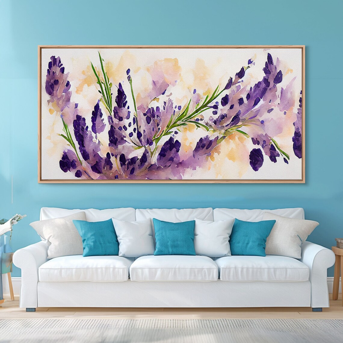Wild Lavender Watercolor Botanical Purple Floral Farmhouse Wall Poster - Image 3
