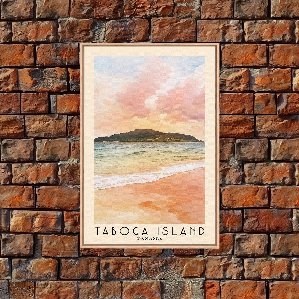 Taboga Island Panama Watercolor Beach Print Vacation Gift Panama Wall Art Framed Print Framed Beach Painting - Image 5
