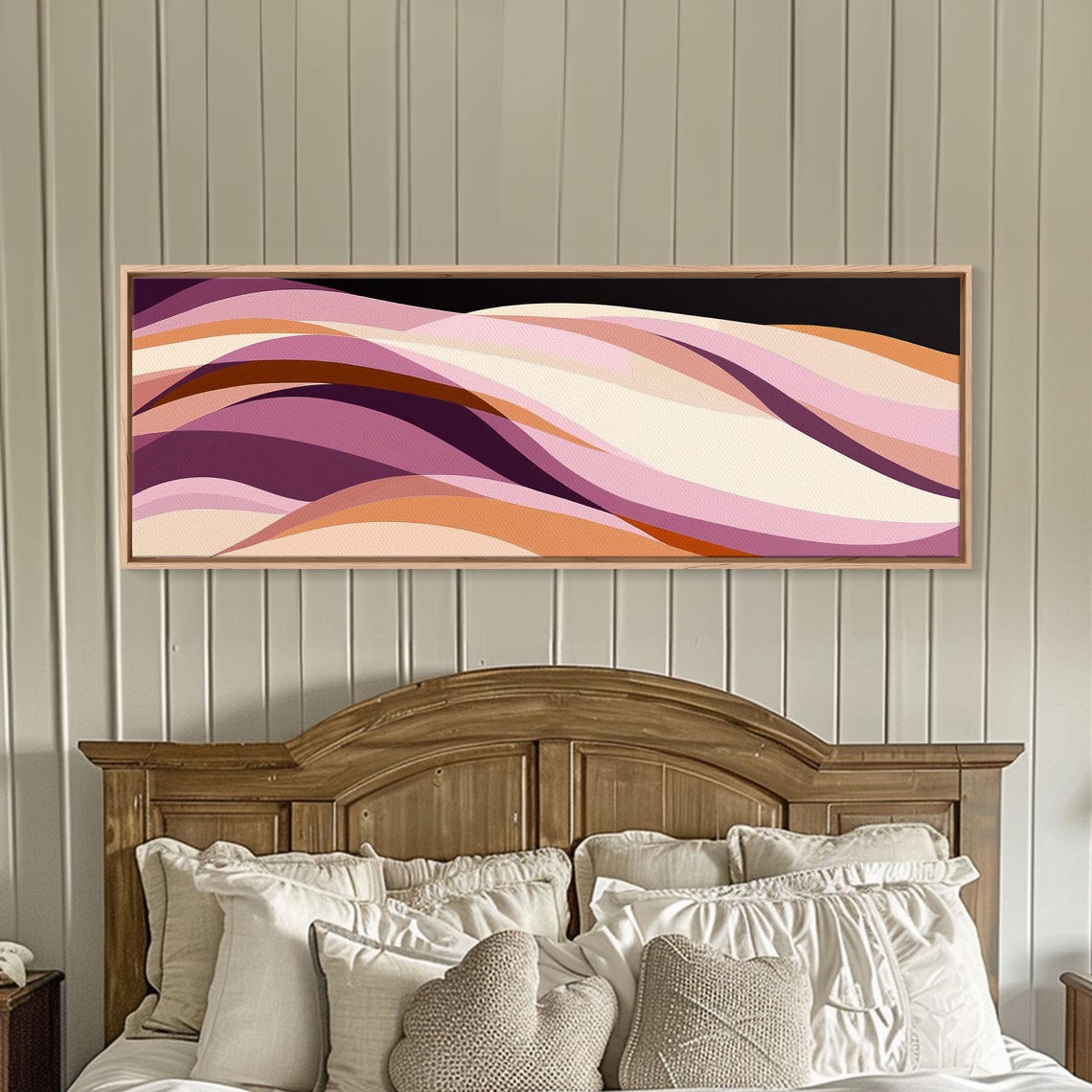 Lavender Lilac Flowing Waves Abstract Purple Retro Art Poster - Image 4