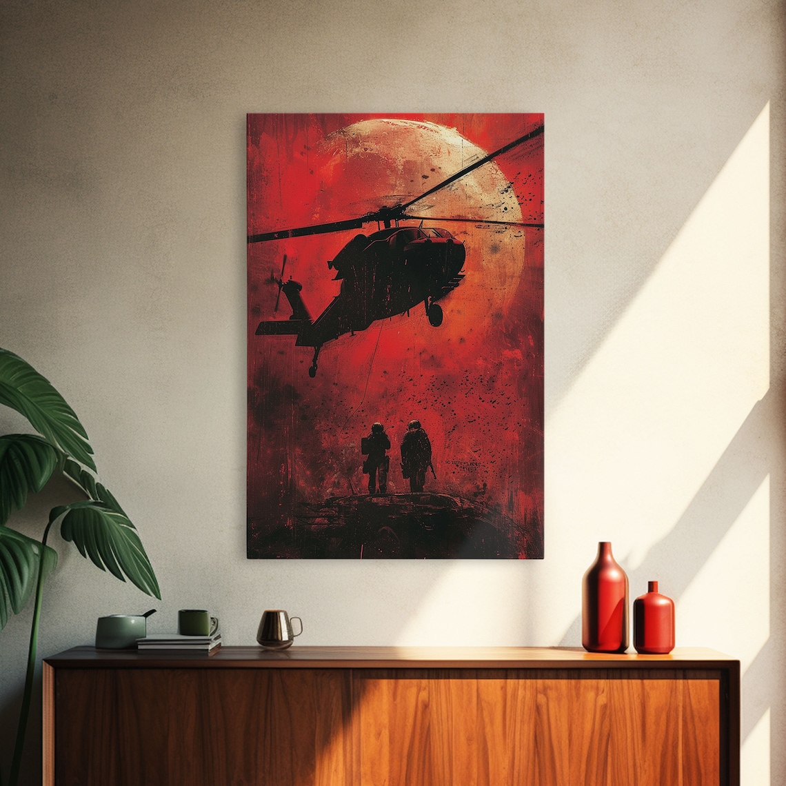 Full Moon Blackhawk Helicopter Extraction Poster Print - Image 4