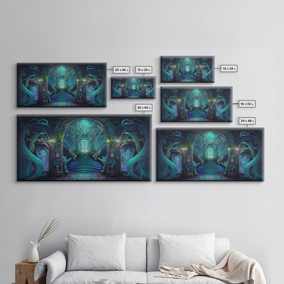 Fantasy Wall Art Print Magical Forest Fantasy Landscape Art Ready To Hang Wall Art - Image 2