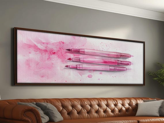 Pink Brushes Art Print With Geometric Design Light Pink Wall Art Perfect Above Sofa Or Dorm Room Wabi Sabi Inspired Decor