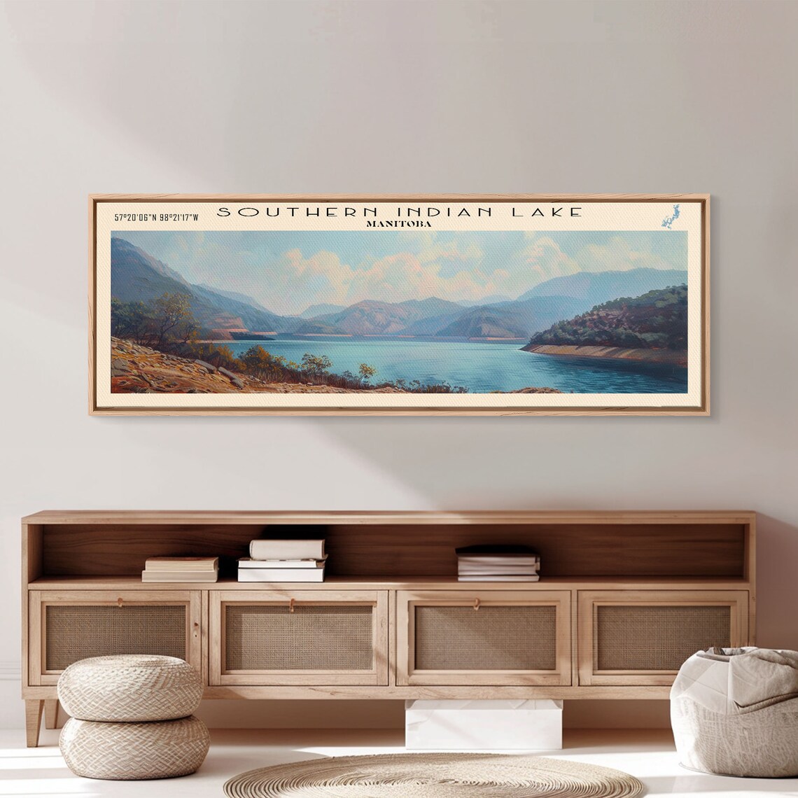 Southern Indian Lake Manitoba Blue Water Rugged Hills Travel Poster - Image 2