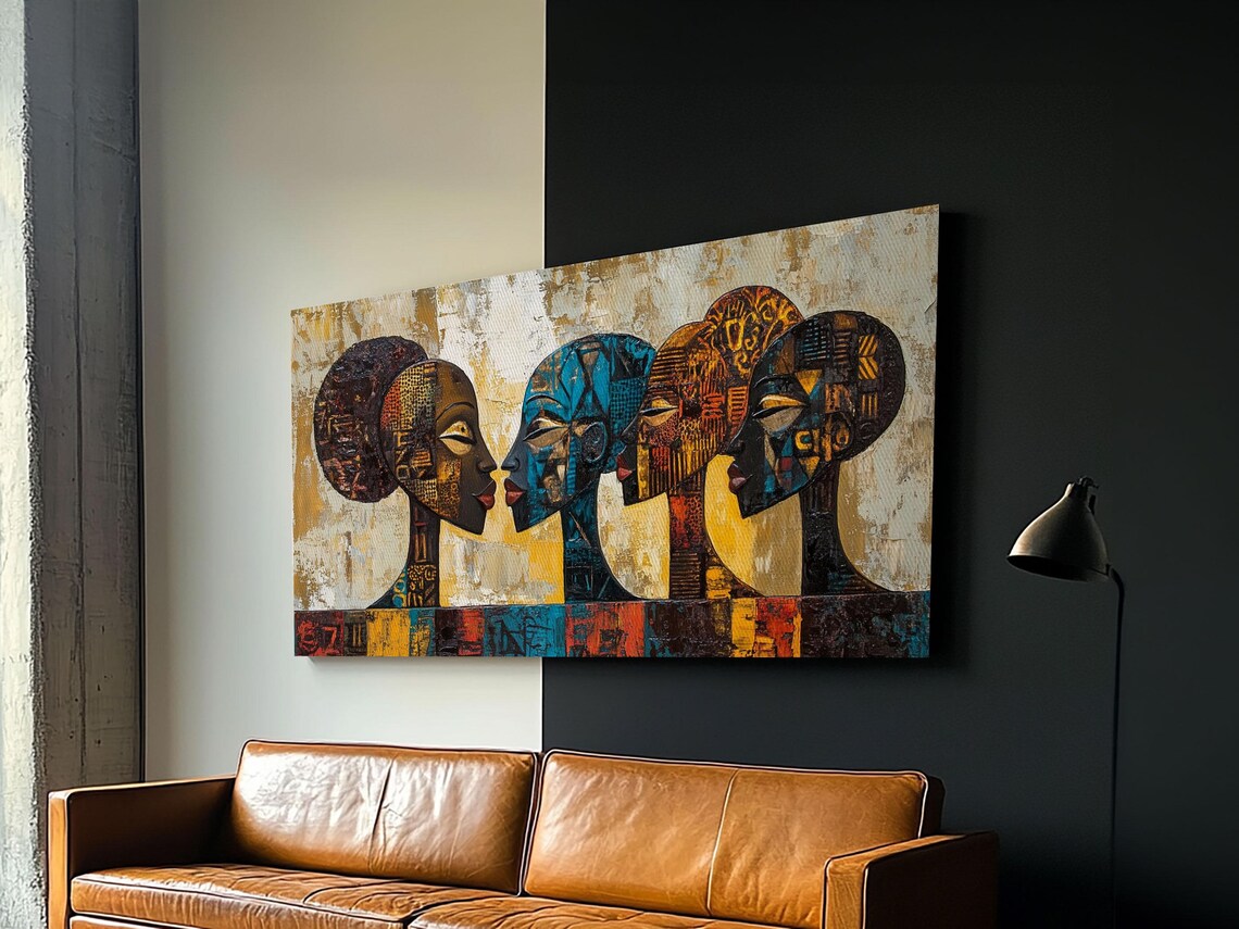 Afrocentric Geometric Art Print, African Wall Decor - Image 3