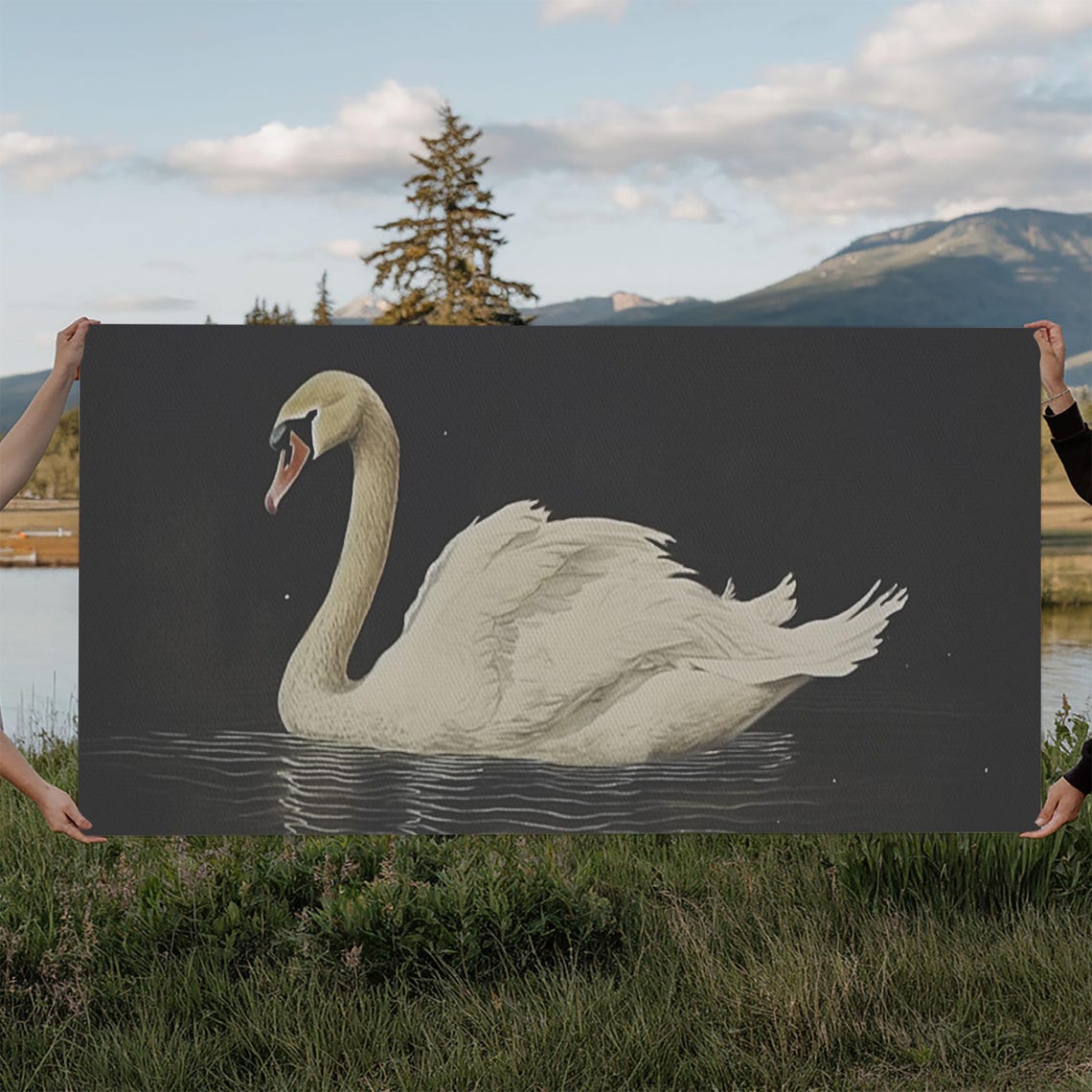 The Black Swan Vintage Framed Art Framed Vintage Print Vintage Painting Black Swan Art Girls Room Or Nursery Print - Image 6