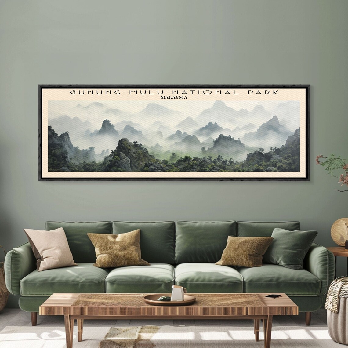 Gunung Mulu Malaysia Misty Limestone Peaks Emerald Jungle Ridges Travel Poster - Image 3