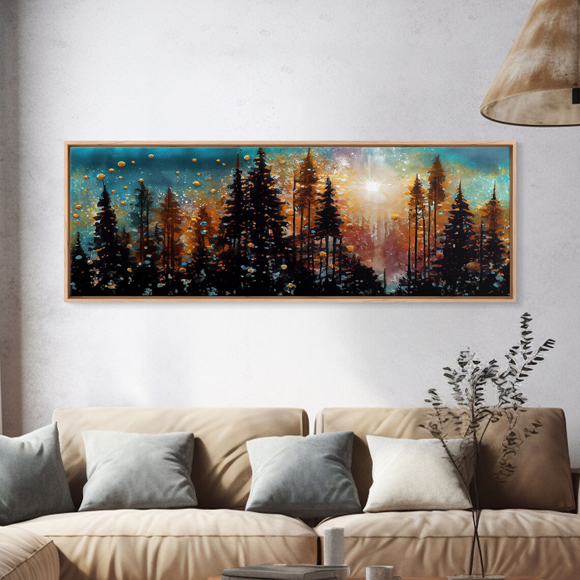 Abstract Forest Fire Art Print, Living Room Decor - Image 4