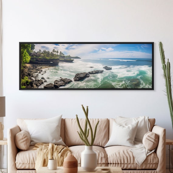 Photographic Panoramic Of Bali Indonesia Sunset Photography Beach House Wall Art Framed Print Landscape Photography