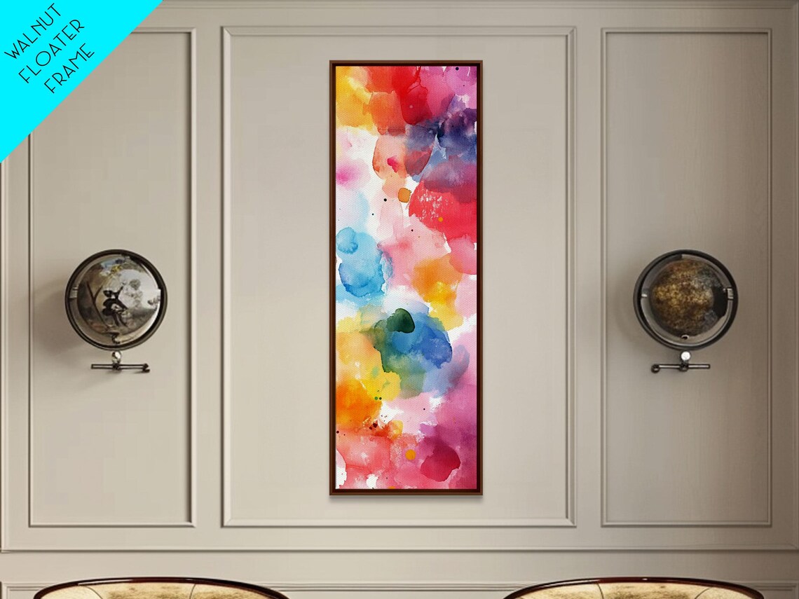 Pastel Rainbow Watercolor Wash Light Pink Blue Yellow Minimalist Vertical Poster - Image 6
