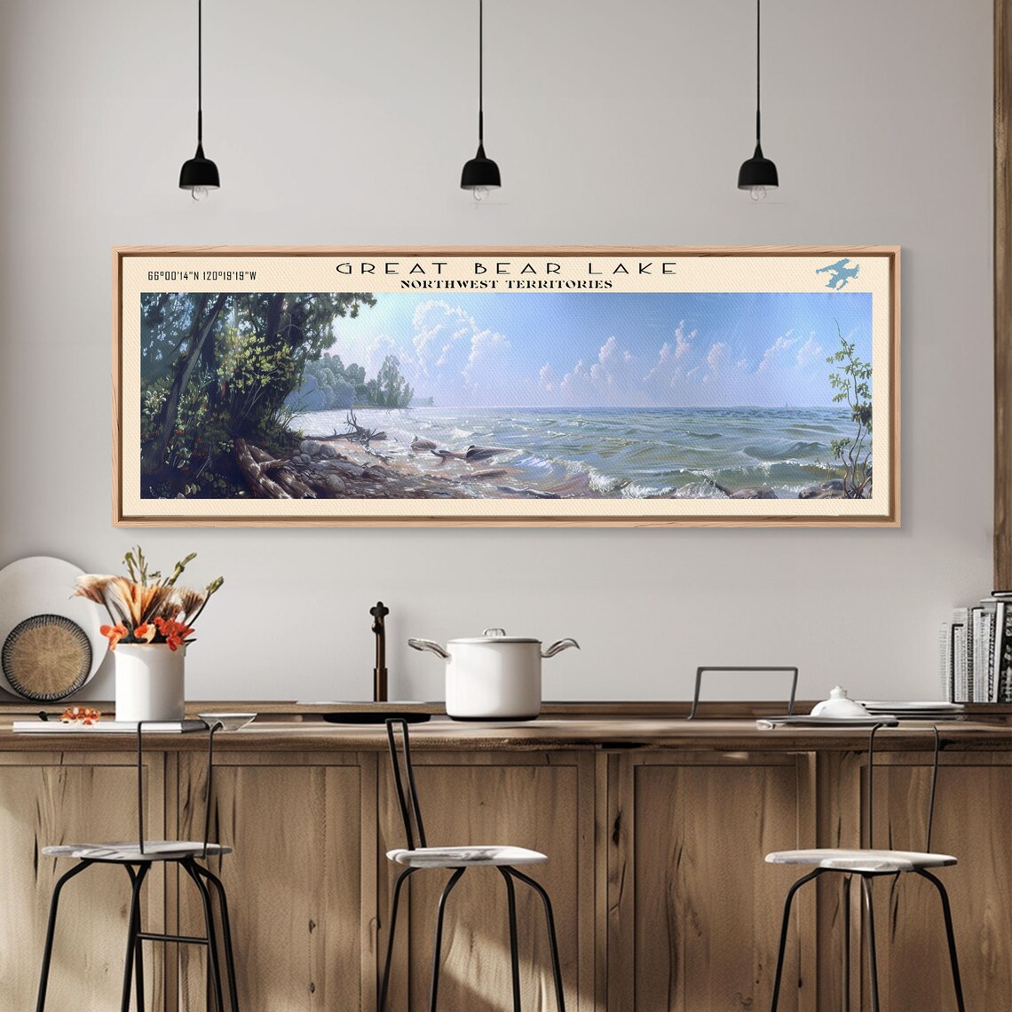 Great Bear Lake Northwest Territories Sunny Waves Shore Panoramic Poster - Image 3