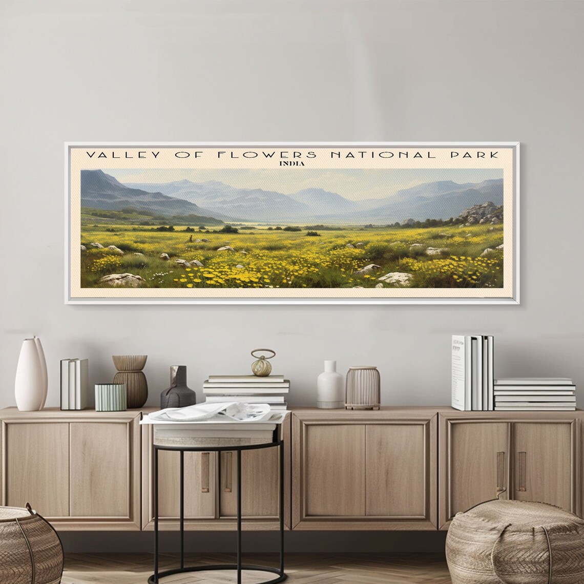 Valley of Flowers India Himalayan Wildflower Meadow Panoramic Poster - Image 4
