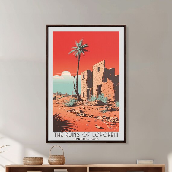 Ruins Of Loropeni Original Wall Art Travel Poster Gift For Travel Lover Vacation Gift Burkina Faso Wall Art Home Decor Original Art