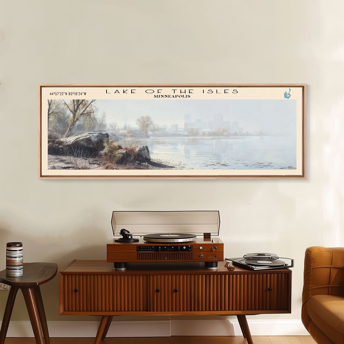 Lake of the Isles Minneapolis Skyline Mist Panoramic Travel Poster - Image 3