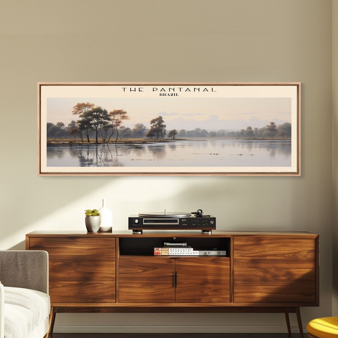 The Pantanal Brazil Flooded Wetland Mirror Water Trees Travel Poster