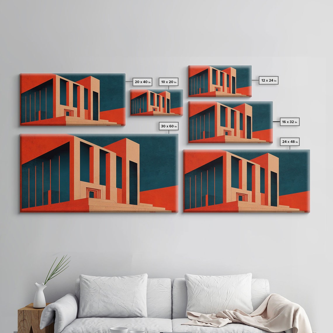 Surreal Brutalist Architecture Art Pop Art Deco Psychedelic Art Wall Decor Ready To Hang Framed Print Oversize Wall Art - Image 2
