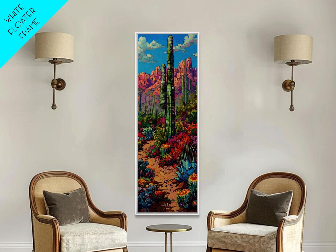 Colorful Desert Cactus Art Print, Western Landscape - Image 2