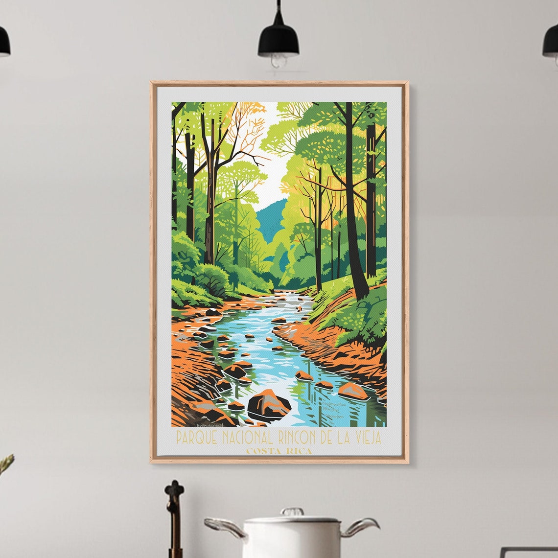 Rincon de la Vieja Costa Rica Forest Stream Waterfall View Poster