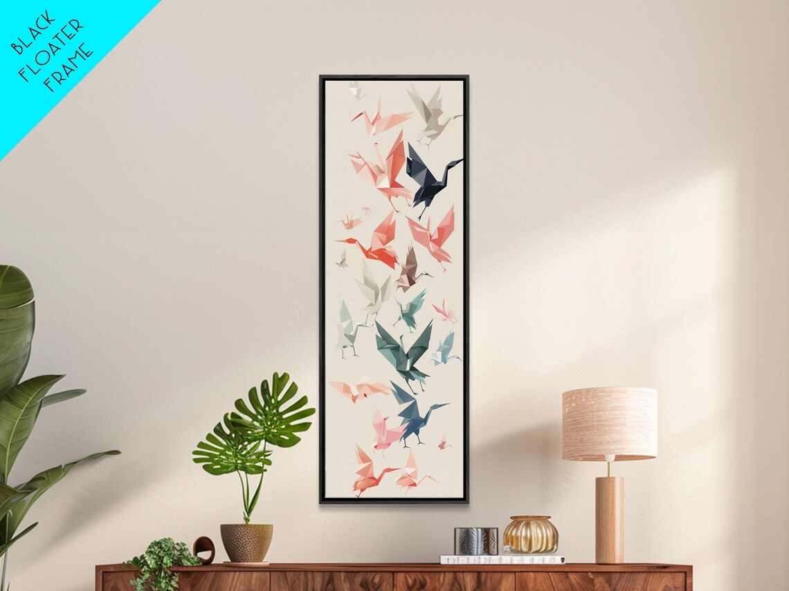 Origami Crane Birds, Ukiyo-E Inspired Art Print - Image 2