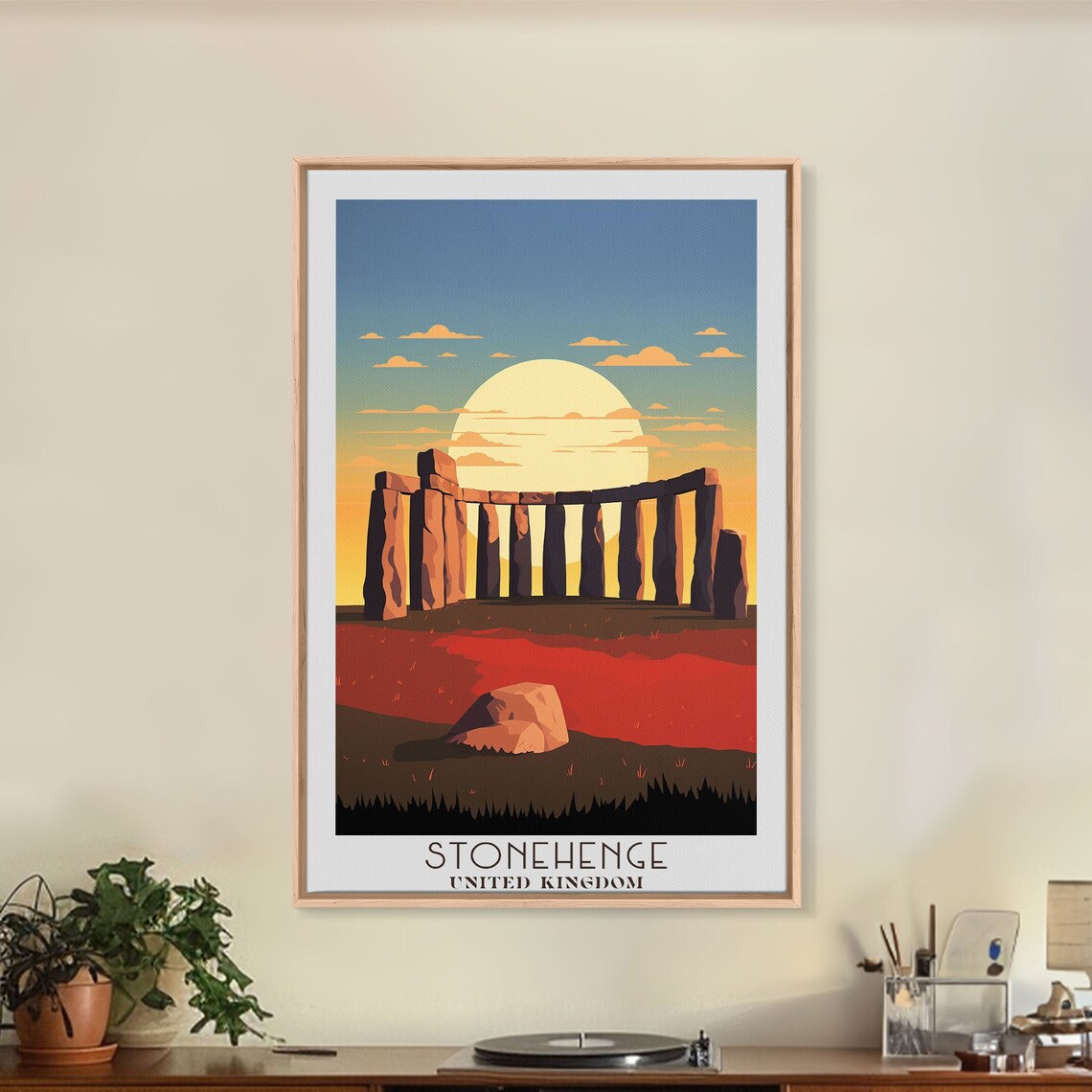 Stonehenge England Sunset Sky Ancient Stones Landmark Travel Poster - Image 2