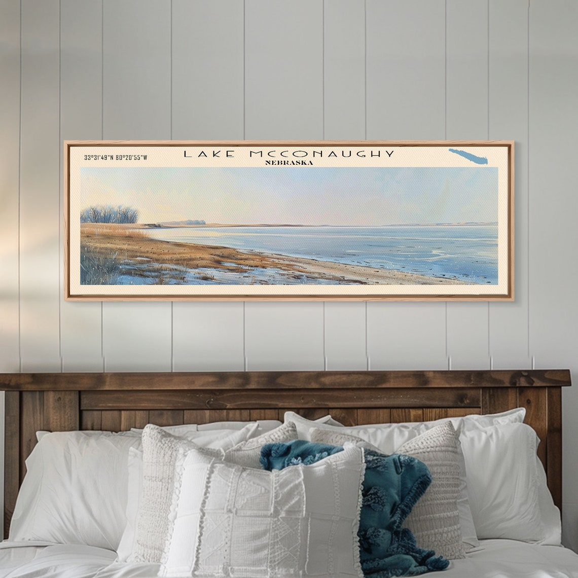 Lake McConaughy Nebraska Sandy Beach Shoreline Panoramic Travel Poster - Image 3