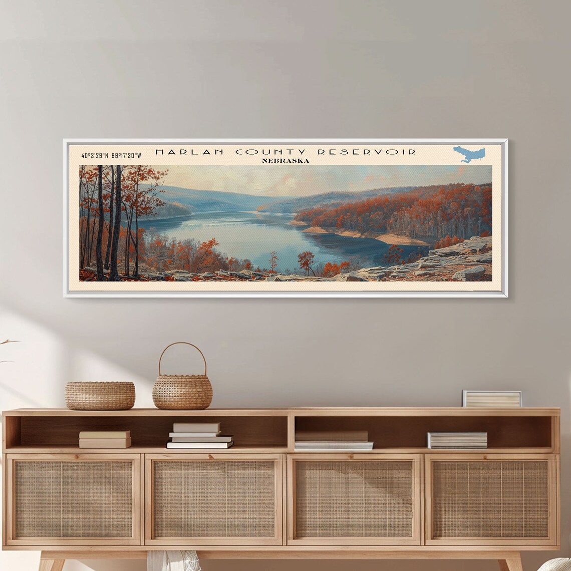 Harlan County Reservoir Nebraska Travel Poster - Image 2