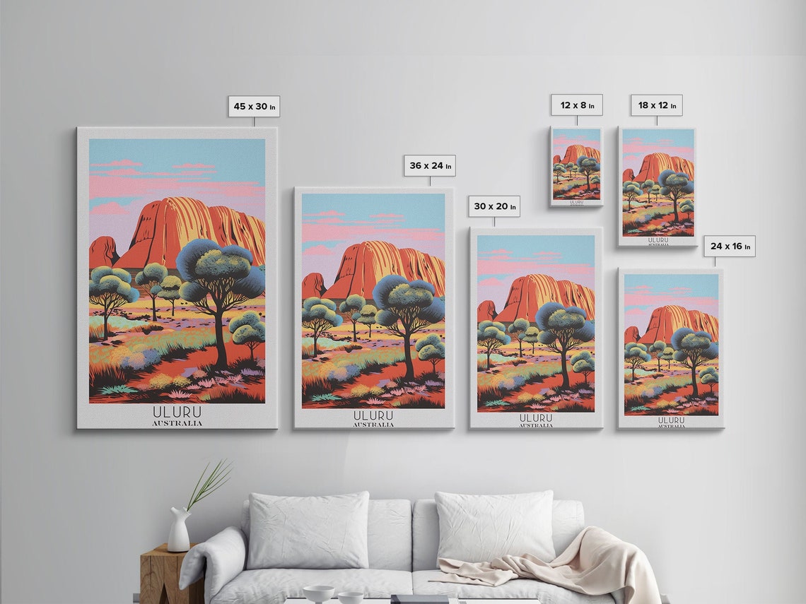 Uluru Australia Red Monolith Desert Bush Sunset Colors Poster - Image 2