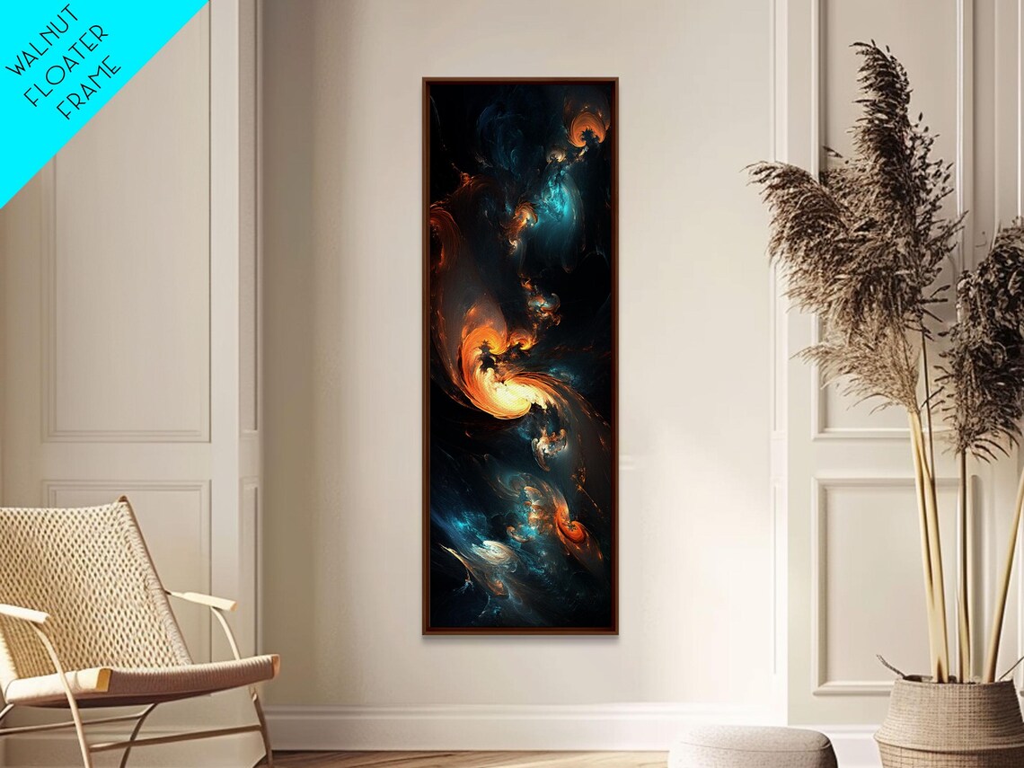 Radiant Sky Abstract Blue Wall Art Framed Print Coastal Decor Moody Wall Art Extra Wide Art Horizontal Panoramic - Image 5
